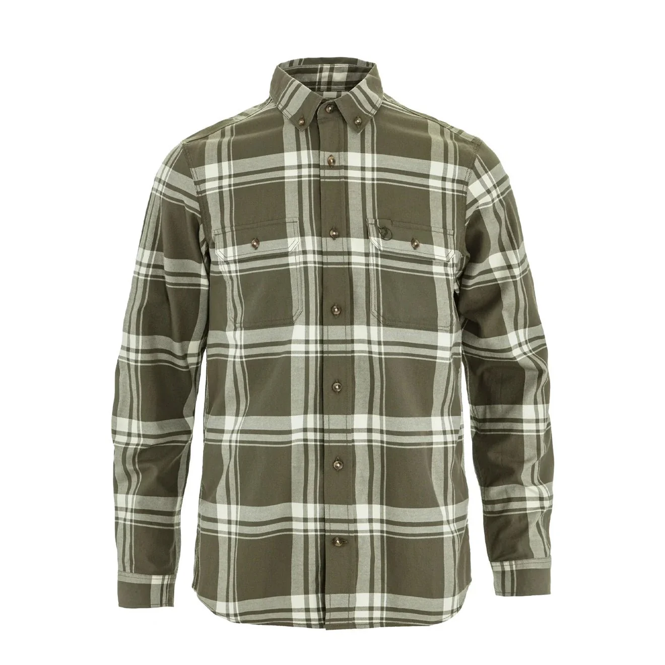 Fjallraven Ovik Lite Flannel Shirt Laurel Green / Chalk White
