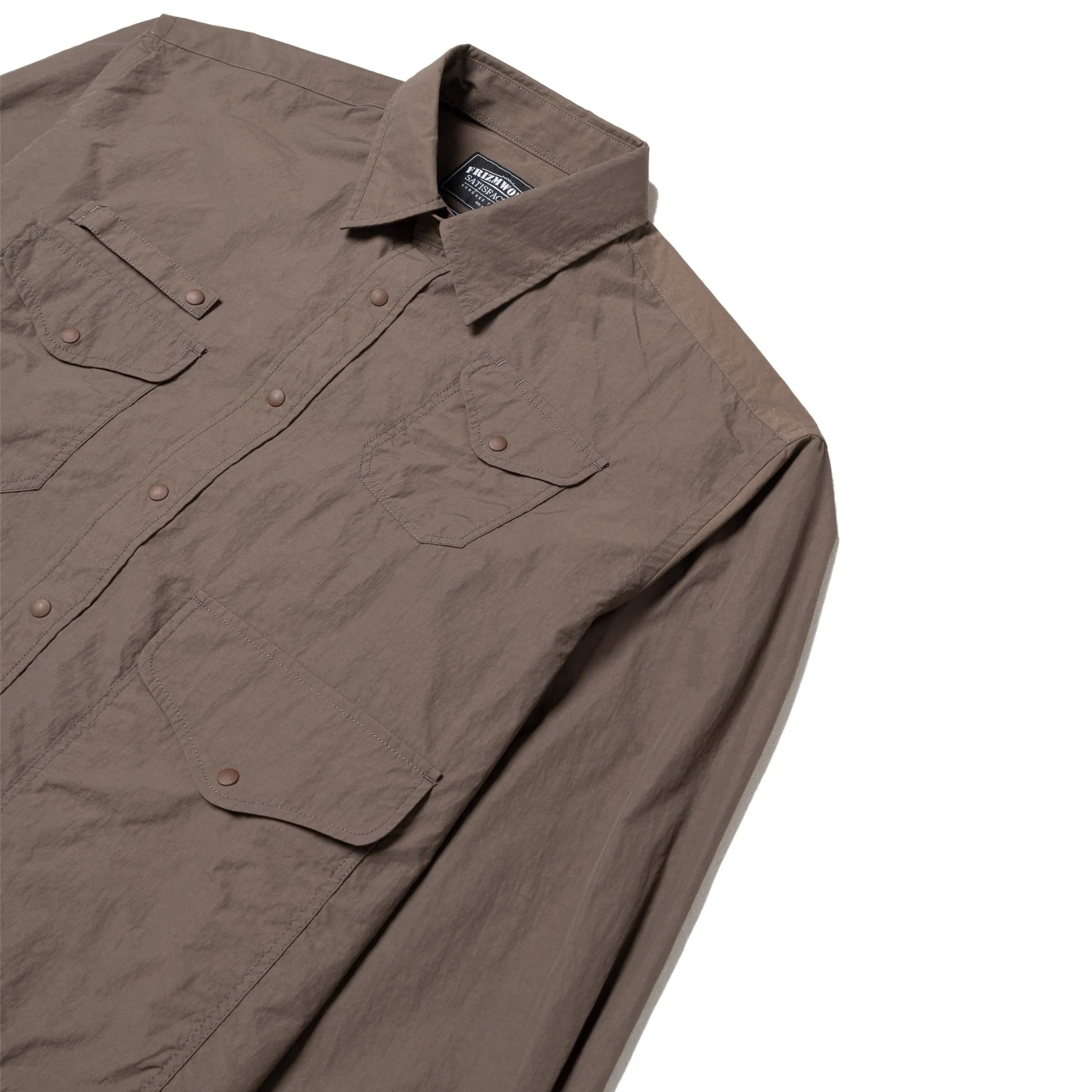 Frizmworks Nylon Utility Pocket Shirt Jacket Brown - Image 3