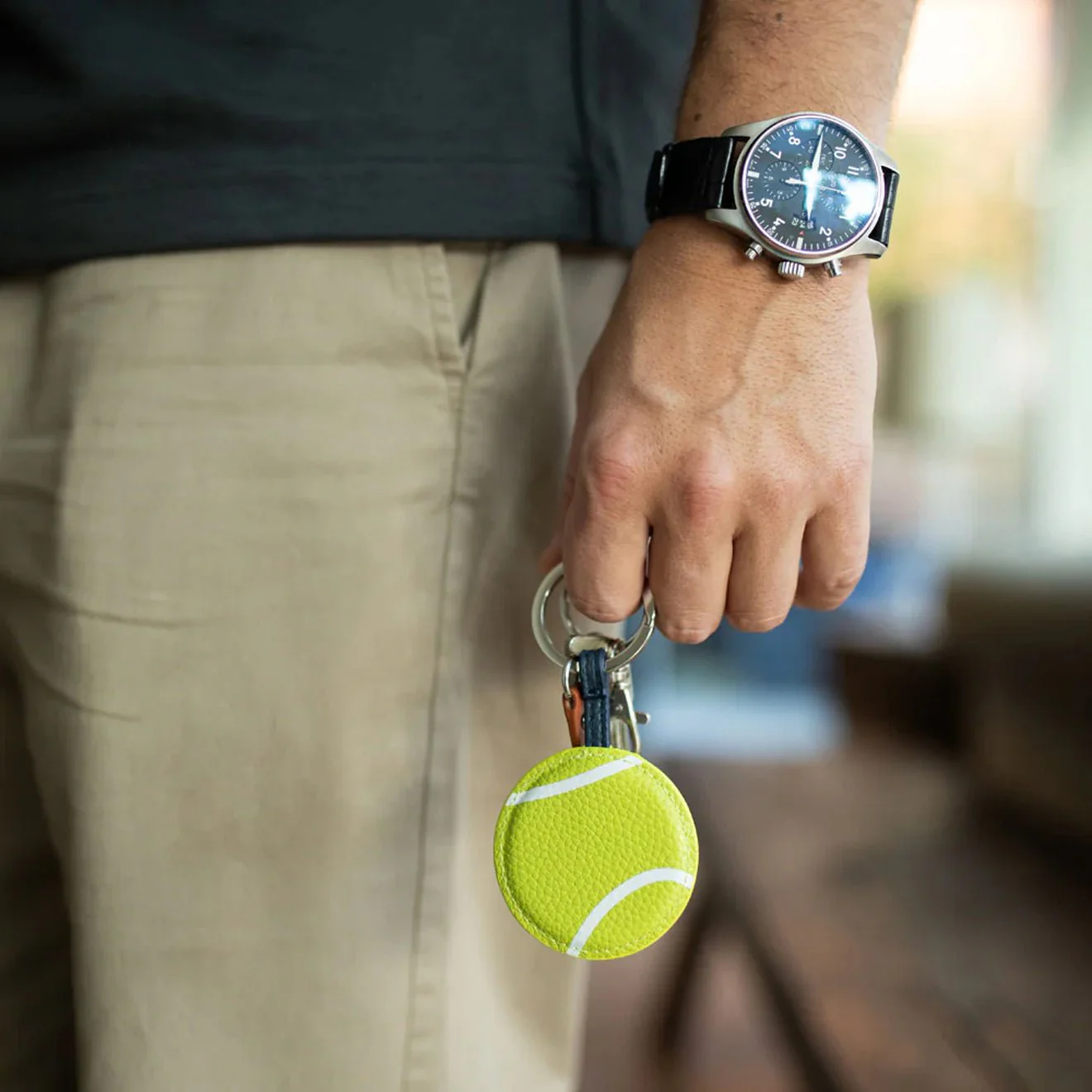 Caroline Gardner Tennis Ball Keyring Green - Image 2