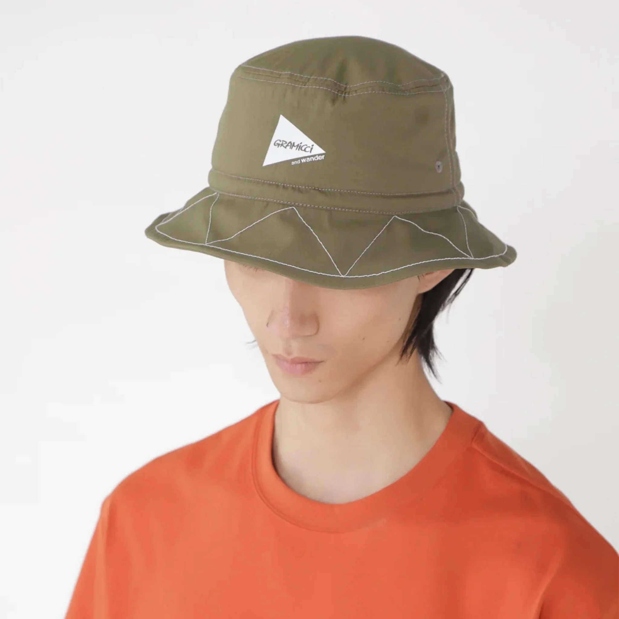 Gramicci x And Wander Zigzag Stitch Hat Khaki - Image 2