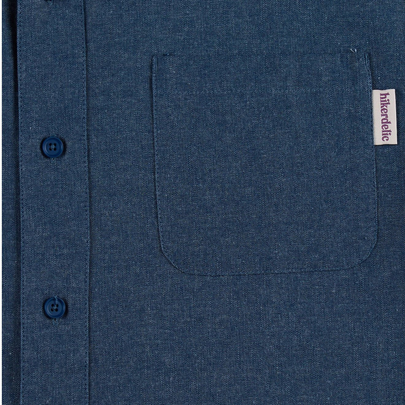 Hikerdelic Downtime Chambray Shirt Indigo Blue - Image 4