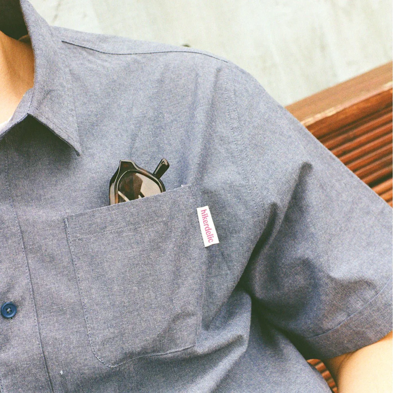 Hikerdelic Downtime Chambray Shirt Indigo Blue - Image 6