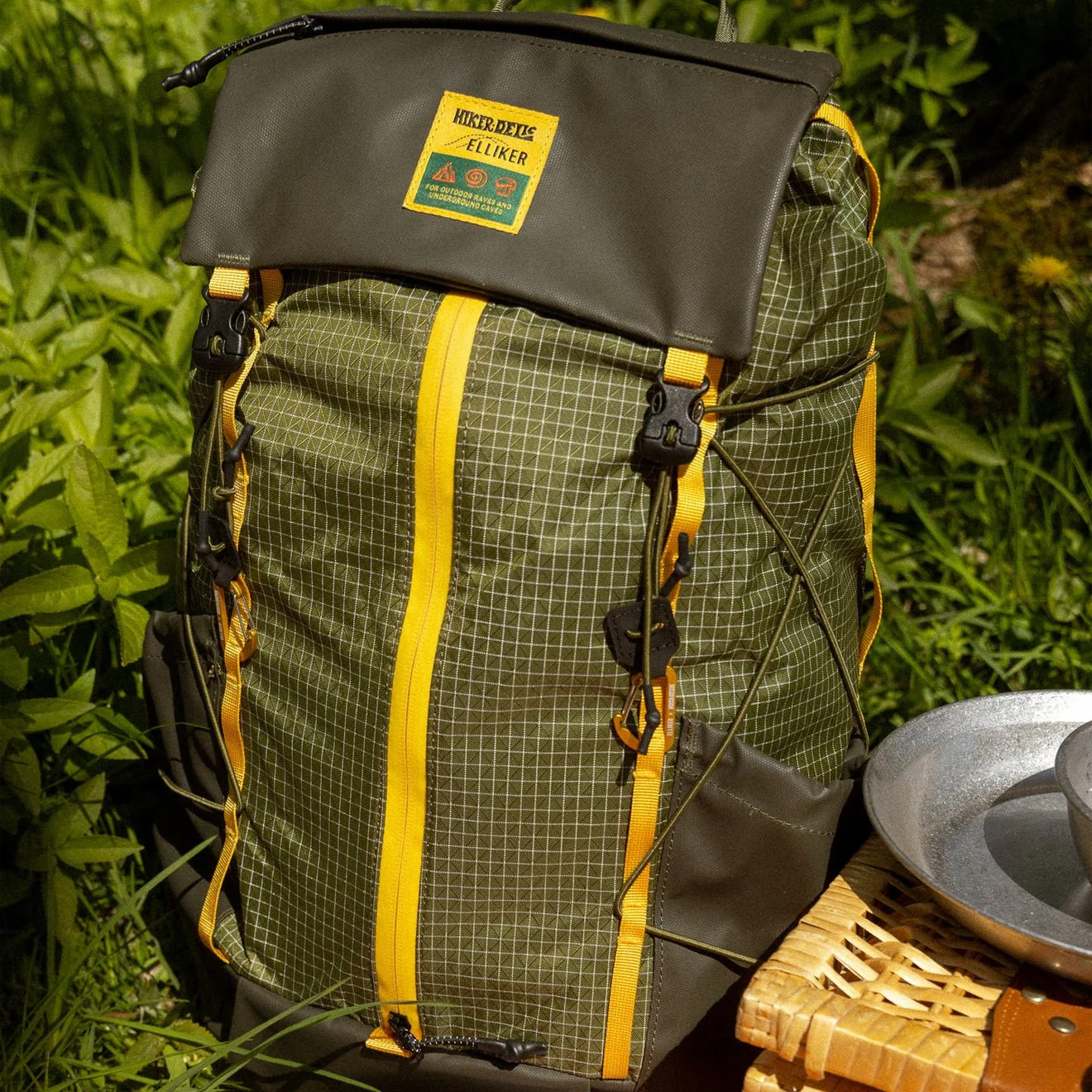Hikerdelic x Elliker Cautley Flap Over Backpack Green - Image 5