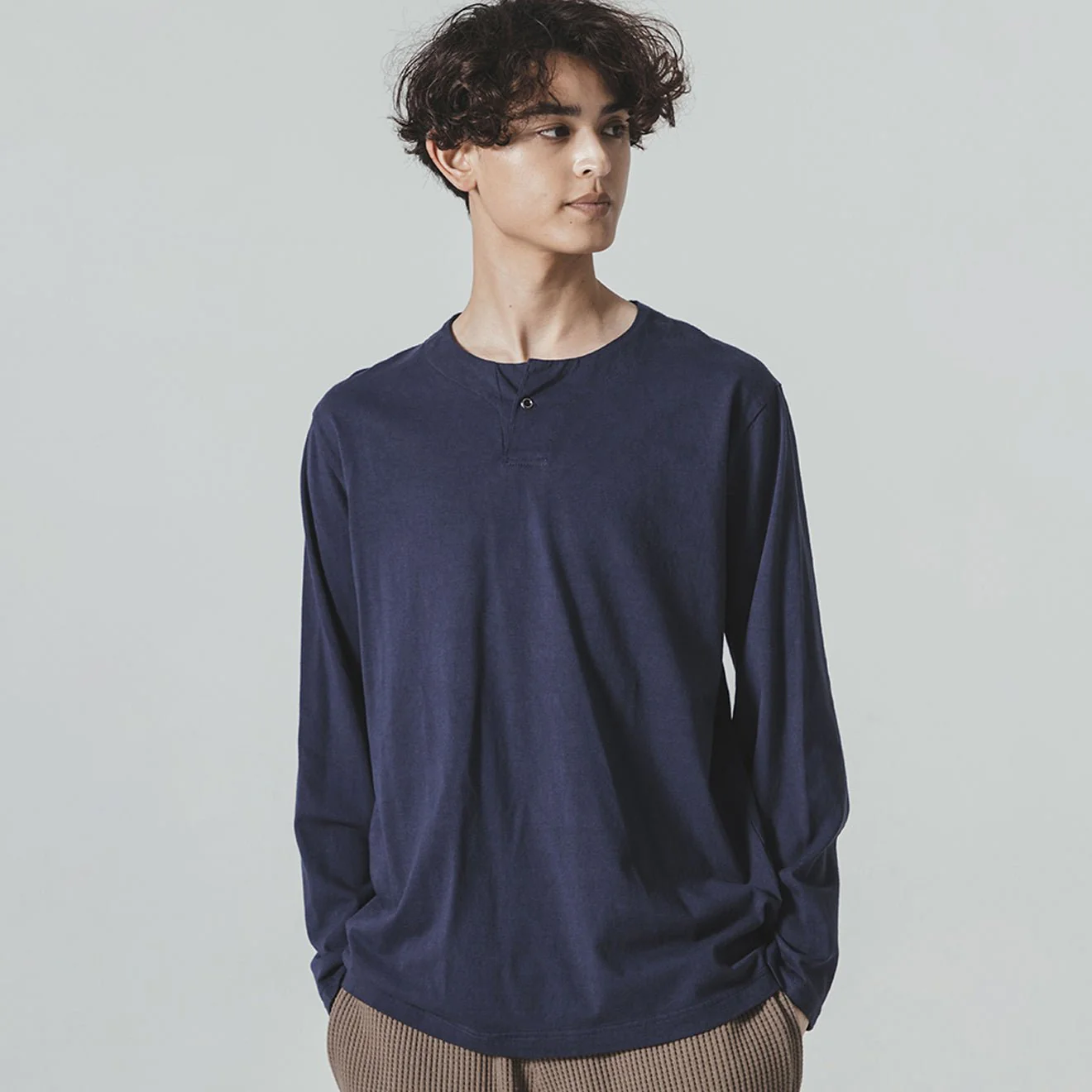 Jackman Henleyneck L/S T-shirt Classic Navy - Image 2