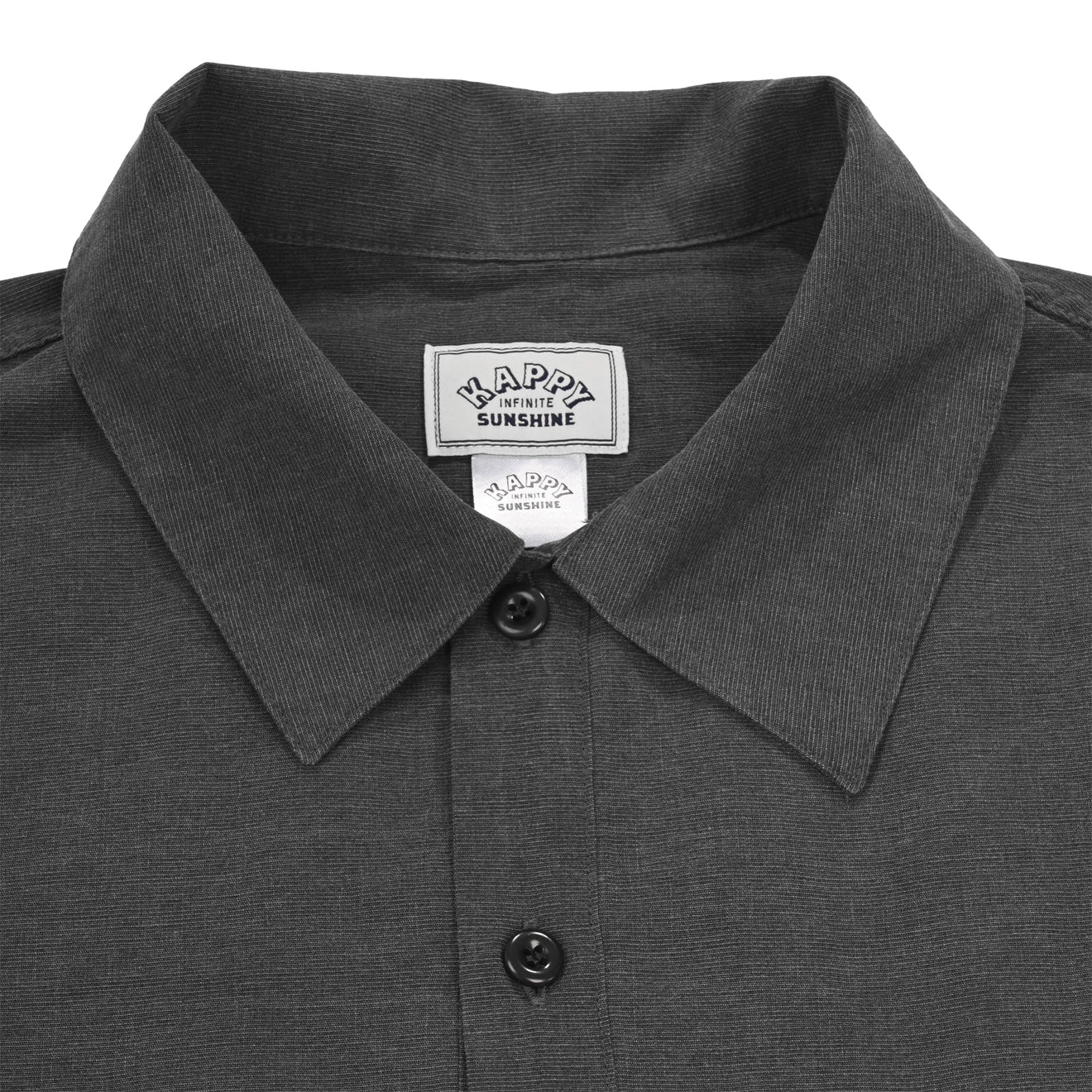 Kappy Pigment Henley Neck Half Shirt Charcoal - Image 4