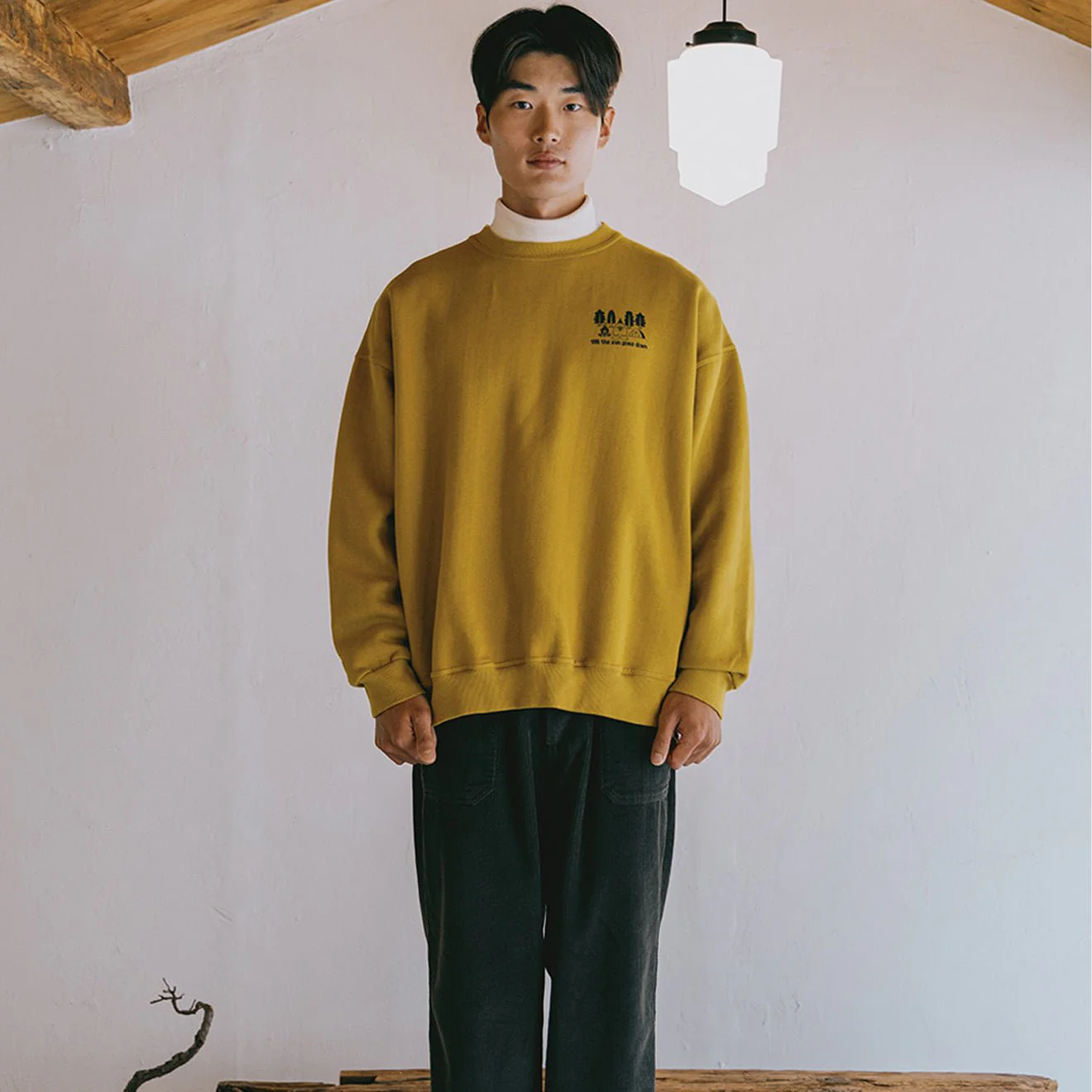 Kappy Yeti Fluff Sweat Shirt Mustard - Image 3