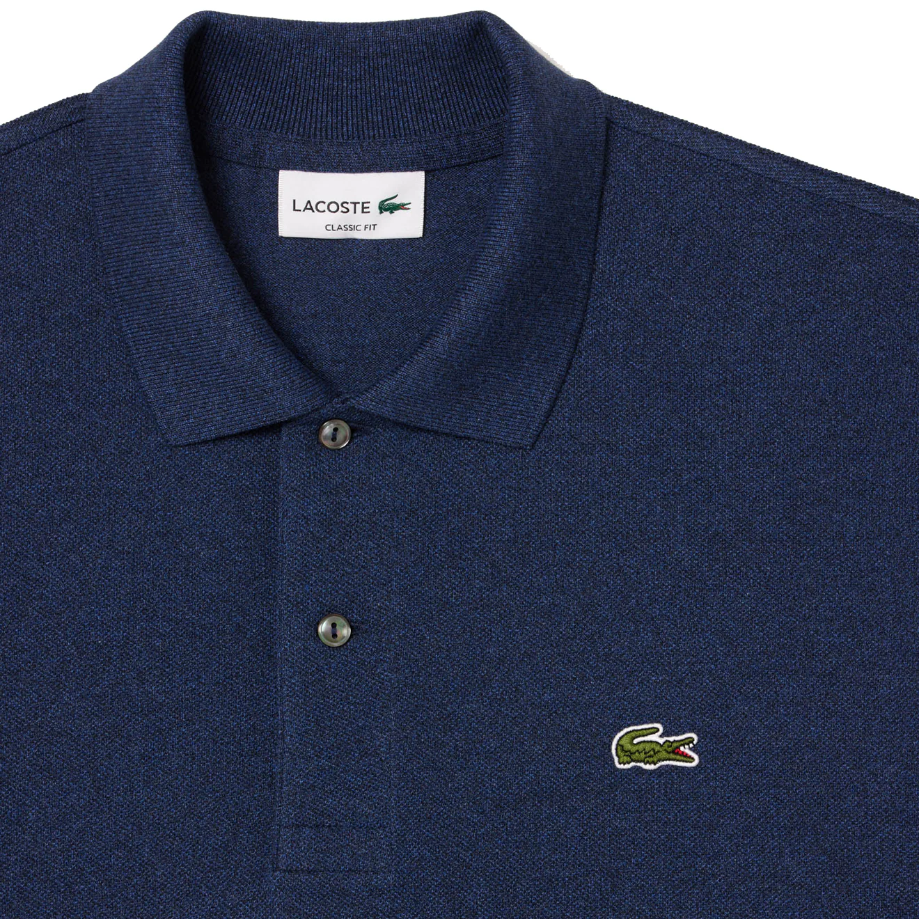 Lacoste Classic Fit L. 12. 12 Marl Polo Shirt Blue Chine - Image 2