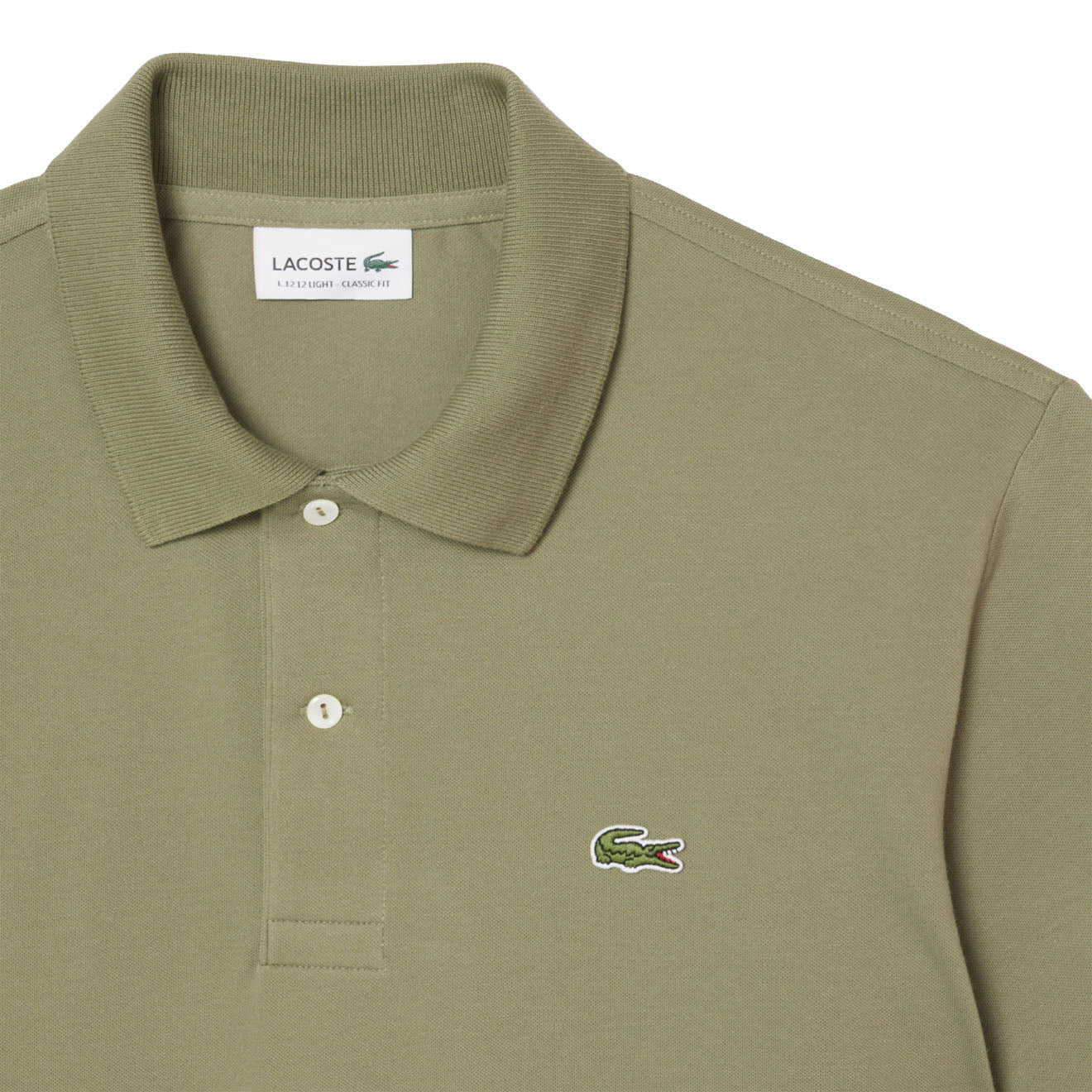 Lacoste Classic Fit L. 12. 12 Original Pique Polo Shirt Khaki - Image 2