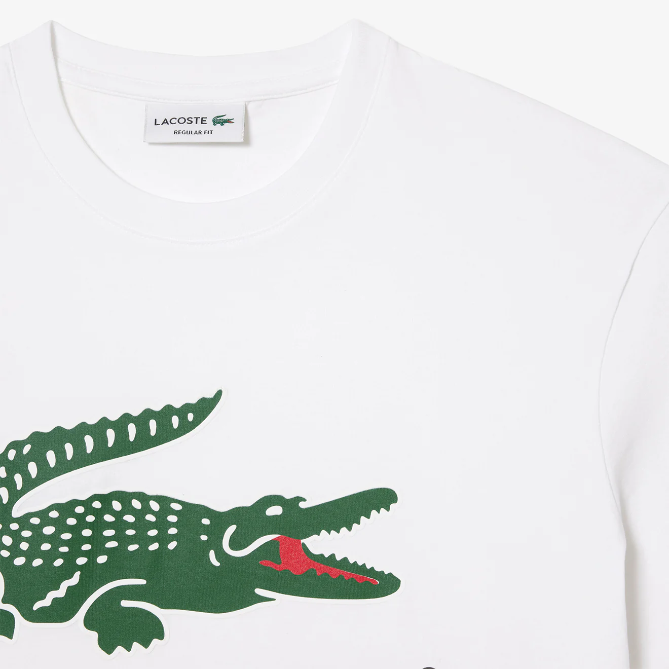 Lacoste Cotton Jersey Signature Print T-Shirt White - Image 2