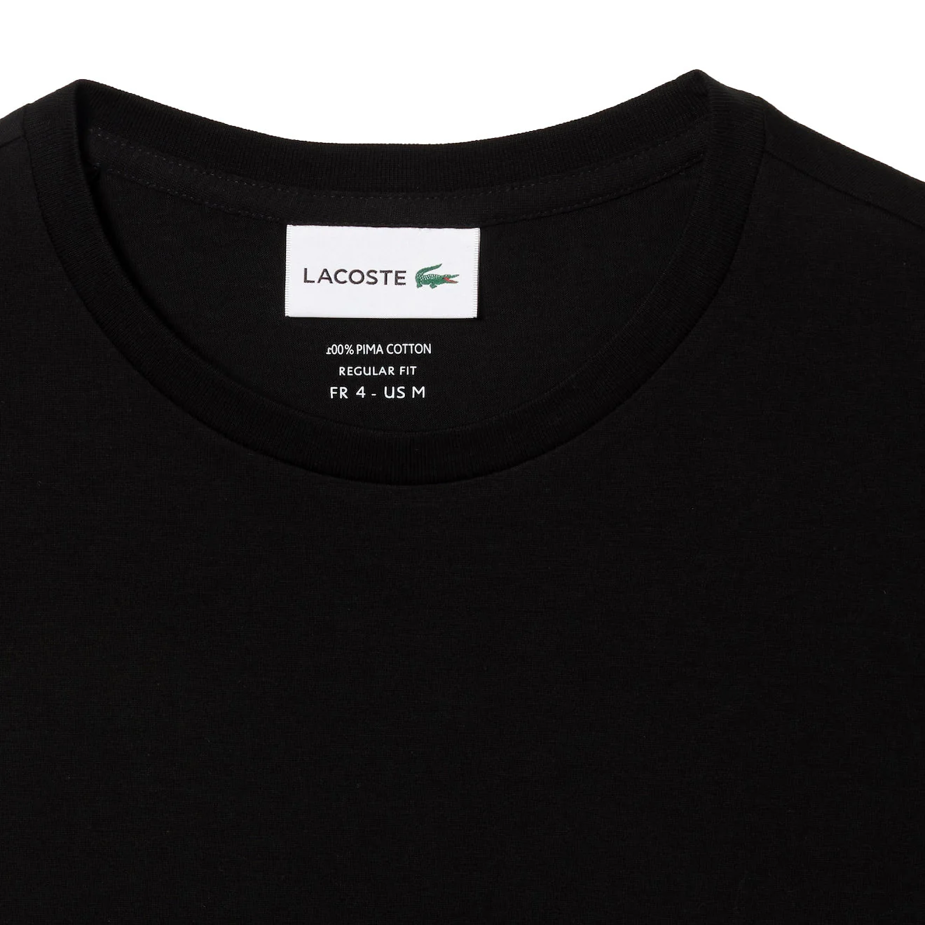 Lacoste Crew Neck Pima Cotton T-Shirt Black - Image 2