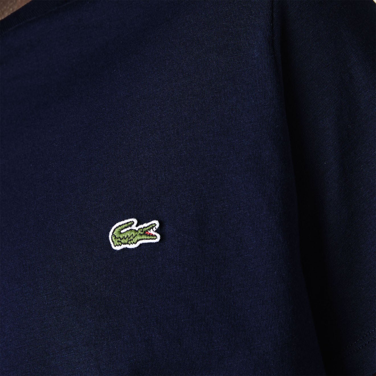 Lacoste Crew Neck Pima Cotton T-Shirt Navy Blue - Image 4