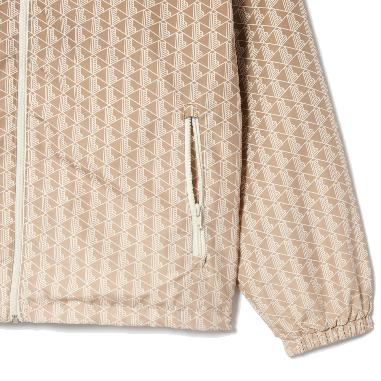 Lacoste Monogram Print Ombre Effect Sportsuit Jacket Brown / Beige / White - Image 4