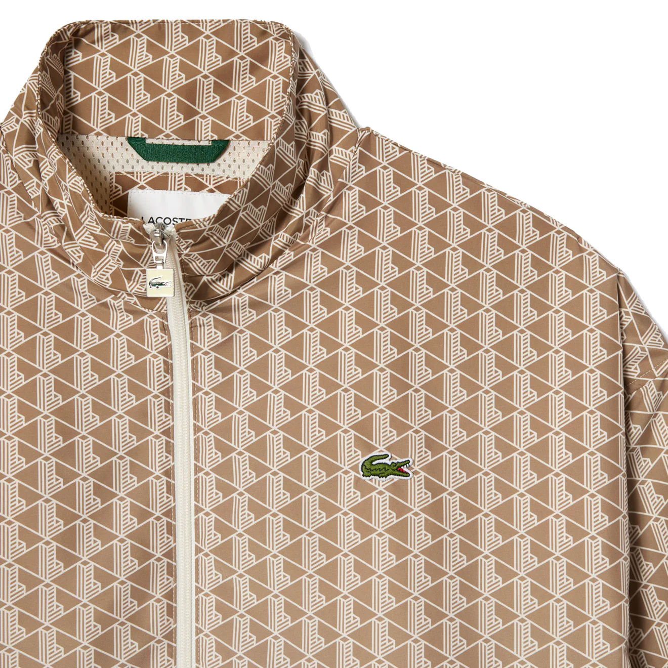 Lacoste Monogram Print Ombre Effect Sportsuit Jacket Brown / Beige / White - Image 5