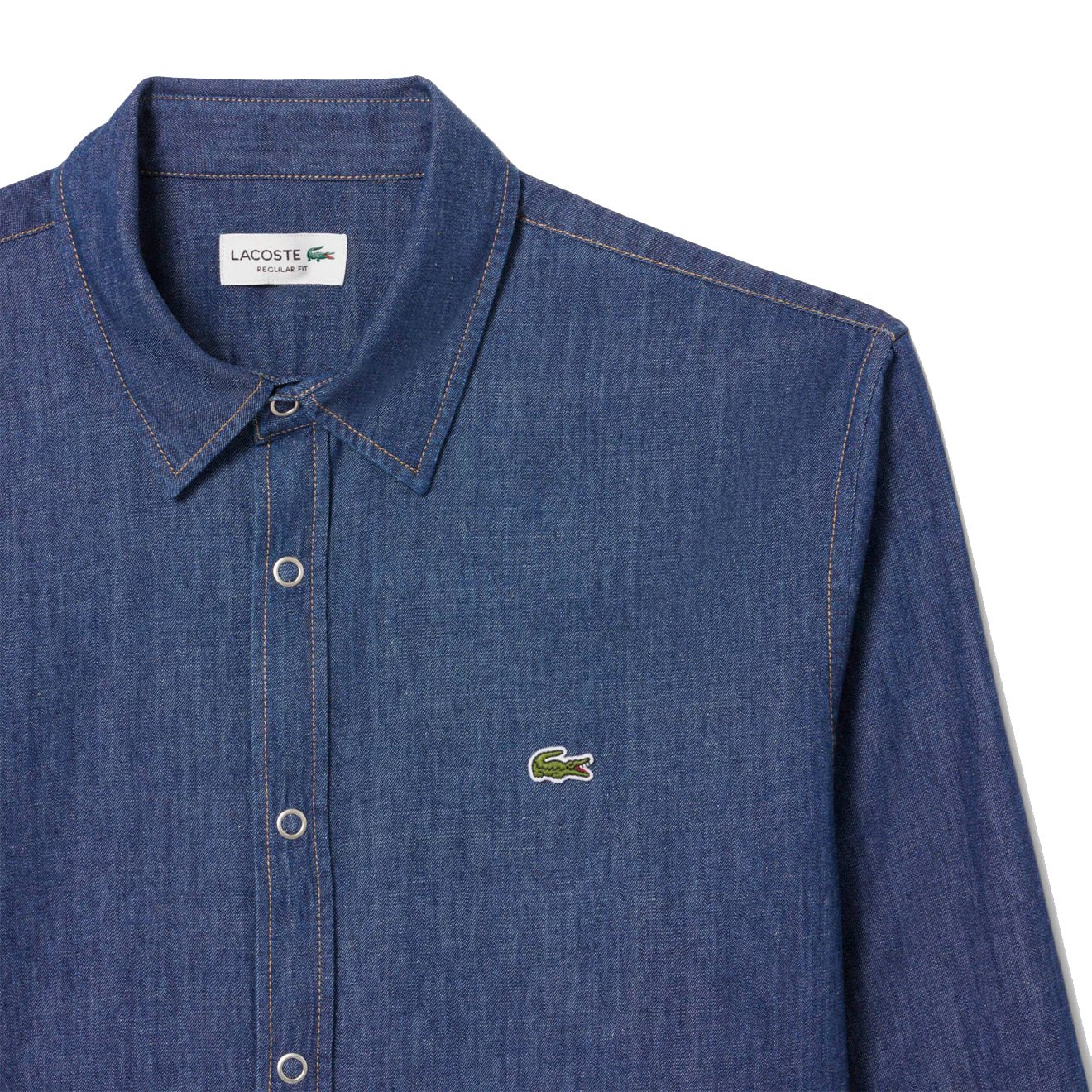 Lacoste Regular Fit Lightweight Denim Shirt Blue - Image 3