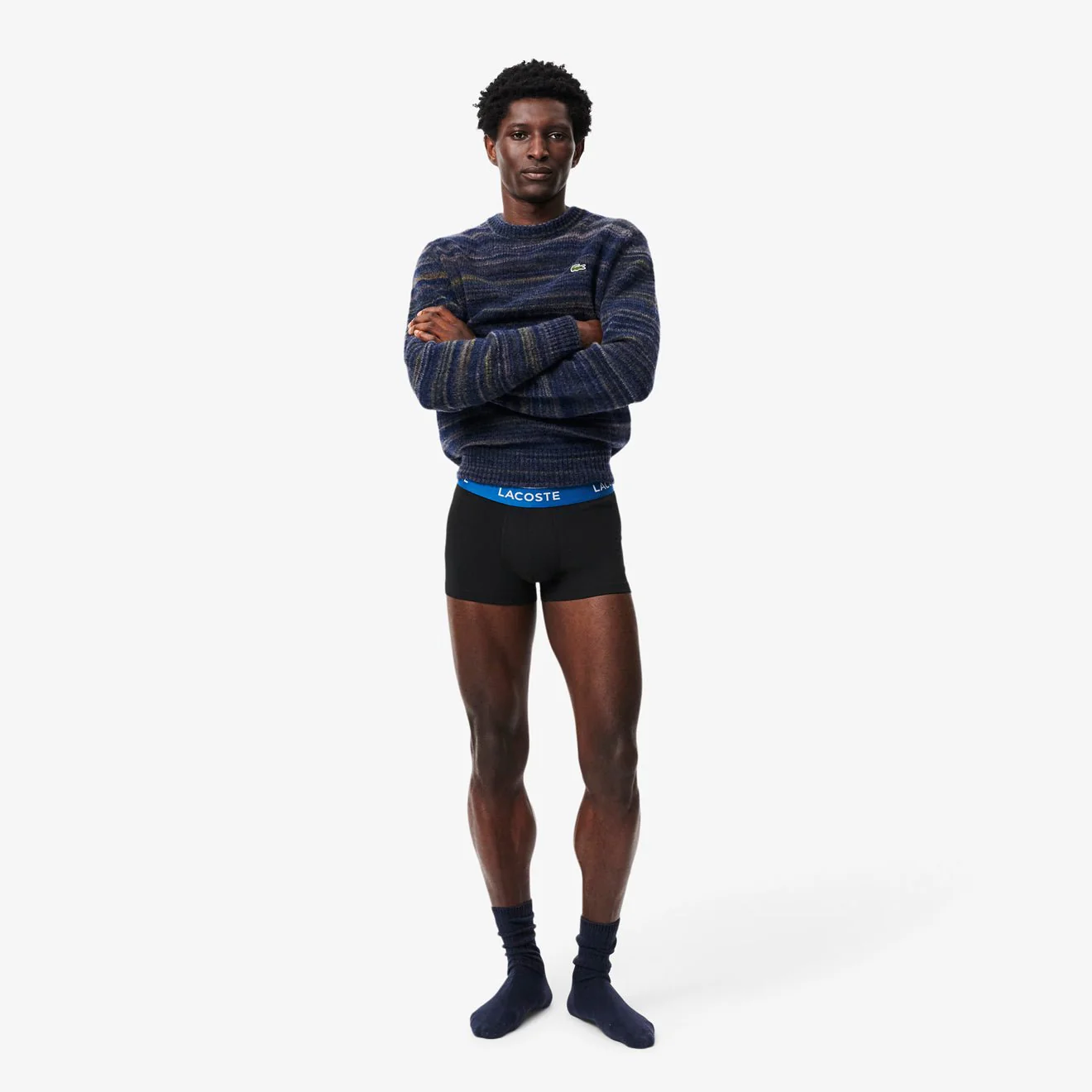 Lacoste 3-Pack Stretch Cotton Trunks Black / Blue / Dark Grey - Image 3