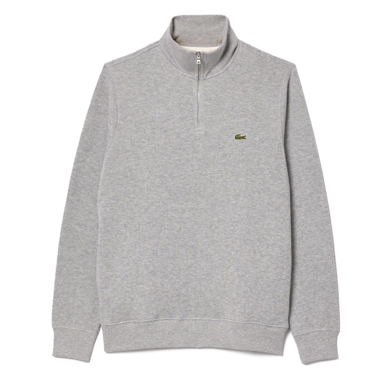Lacoste Zip-Up High Neck Interlock Sweatshirt Light Heathered Grey