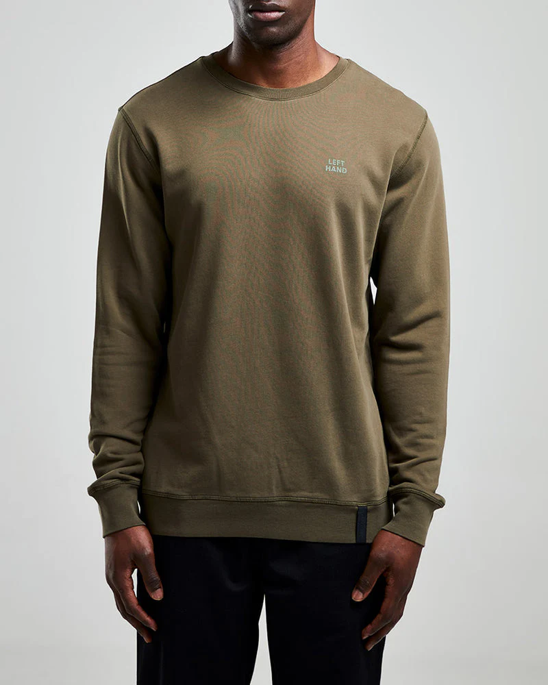 Left Hand Crew Sweatshirt Olive - Image 3