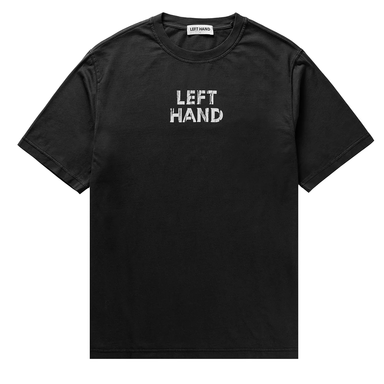 Left Hand Distressed Graphic Tee Black