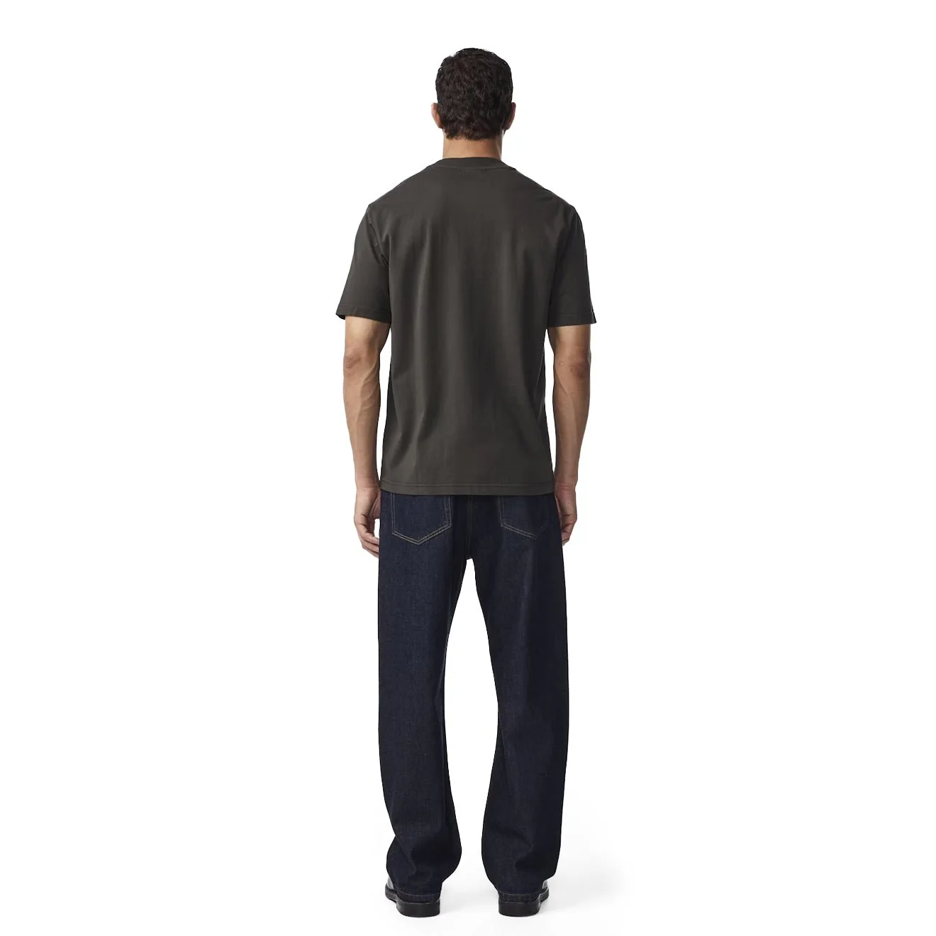 NN07 Adam Casual Logo Pima T-shirt Dark Army - Image 3