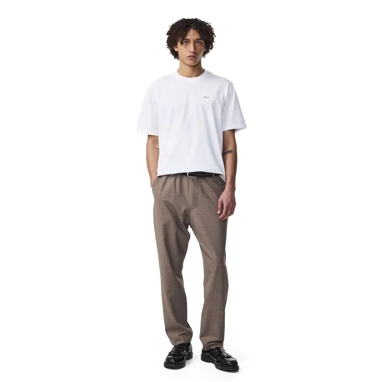 NN07 Adam Casual Logo Pima T-shirt White - Image 2