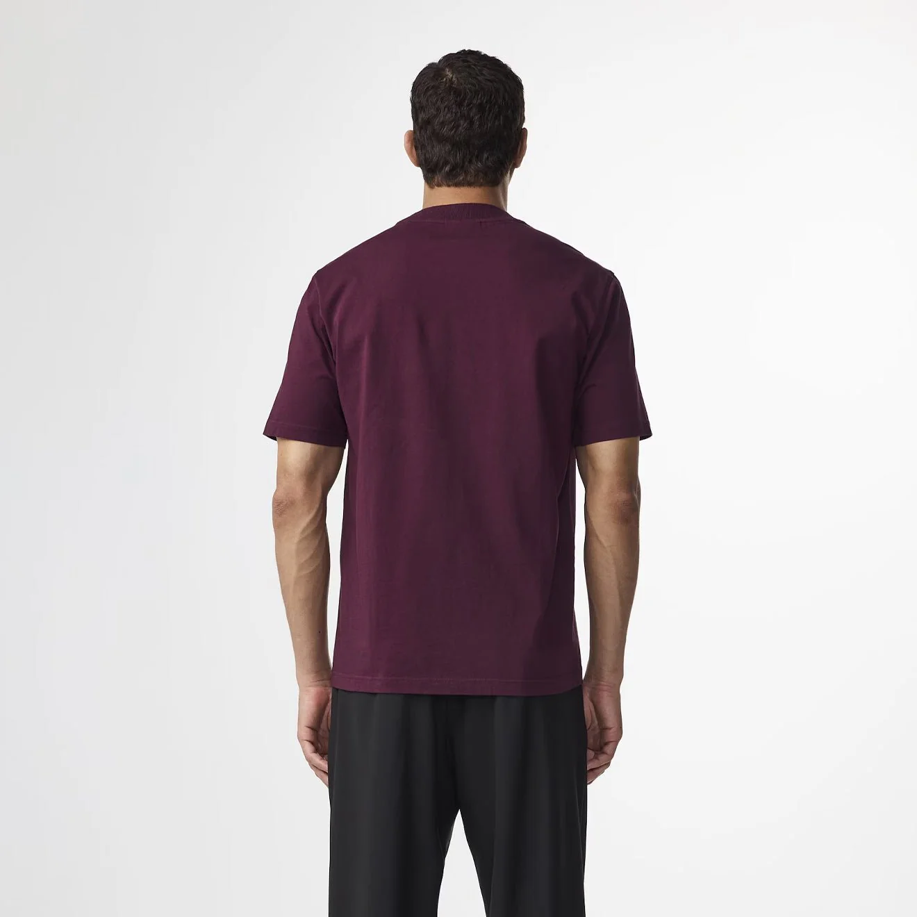 NN07 Adam Casual Logo Pima T-shirt Wine Red - Image 3