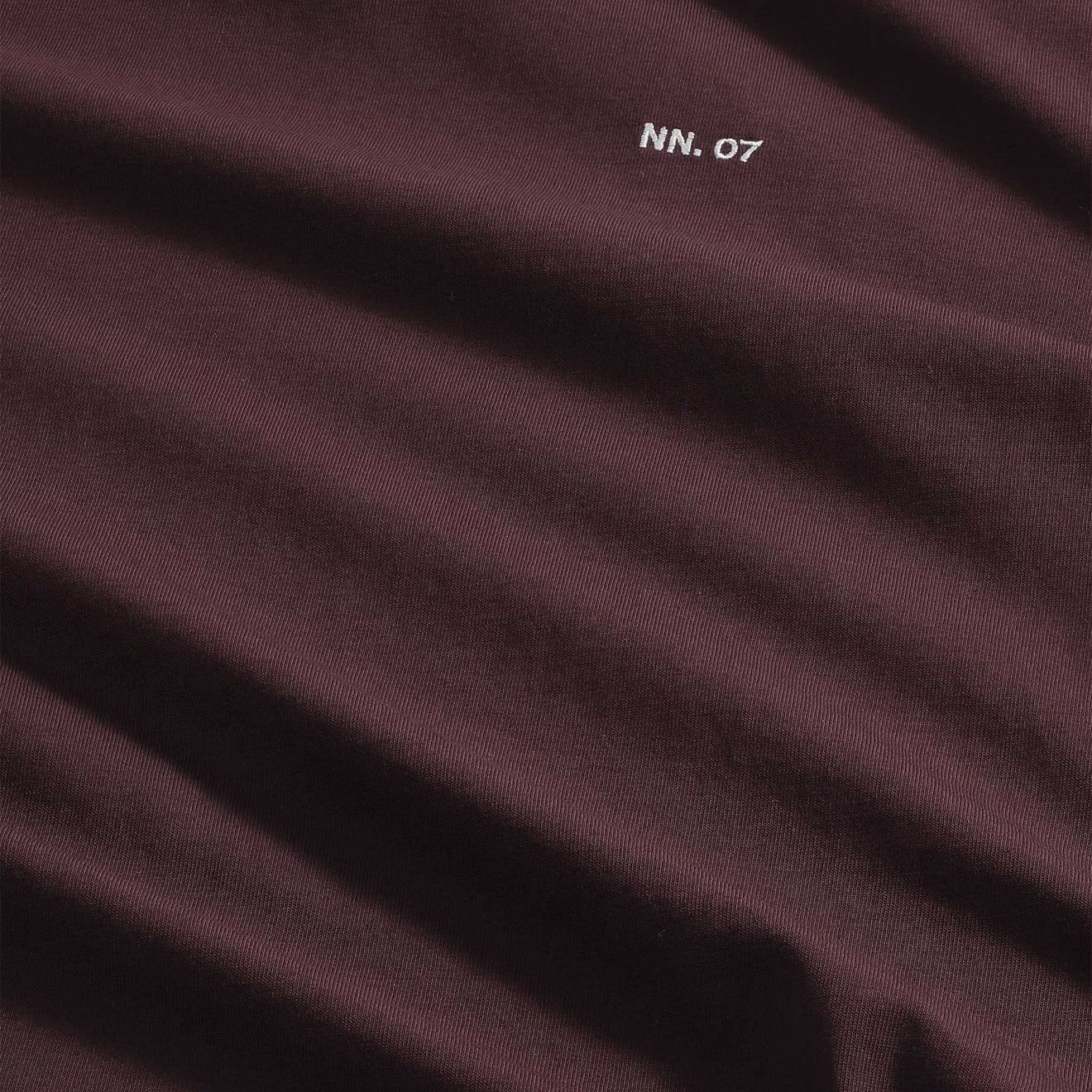 NN07 Adam Casual Logo Pima T-shirt Wine Red - Image 4