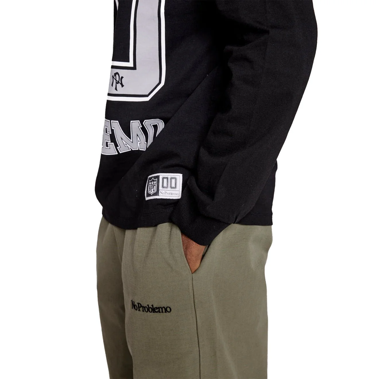 No Problemo NP00 Sports Cotton L/S Jersey Black - Image 4
