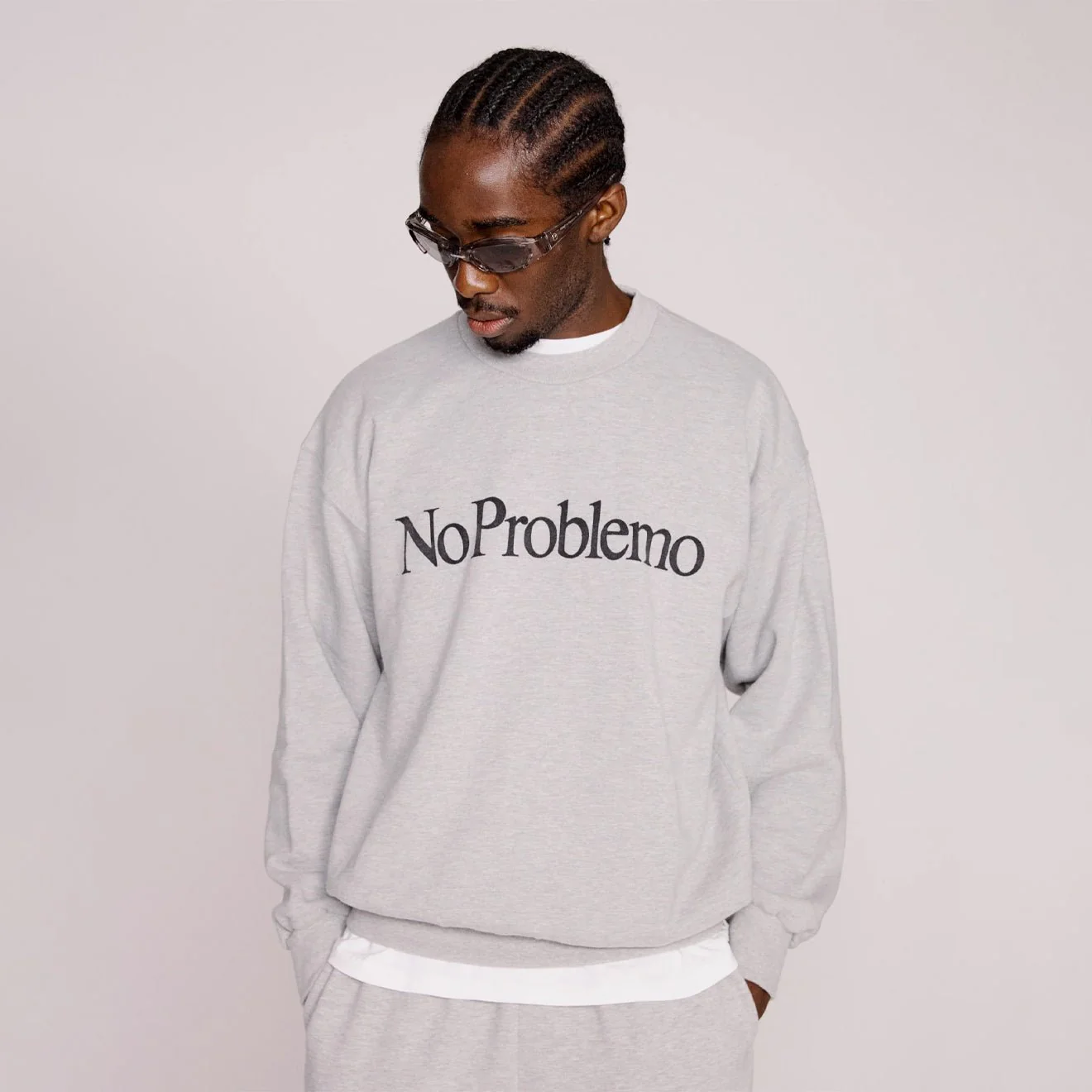 No Problemo Sweatshirt Grey Marl - Image 3