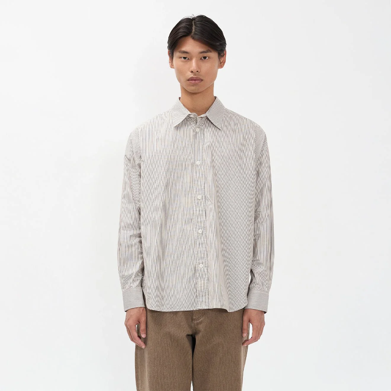 Norse Projects Espevik Fine Oversize Shirt Walnut - Image 3