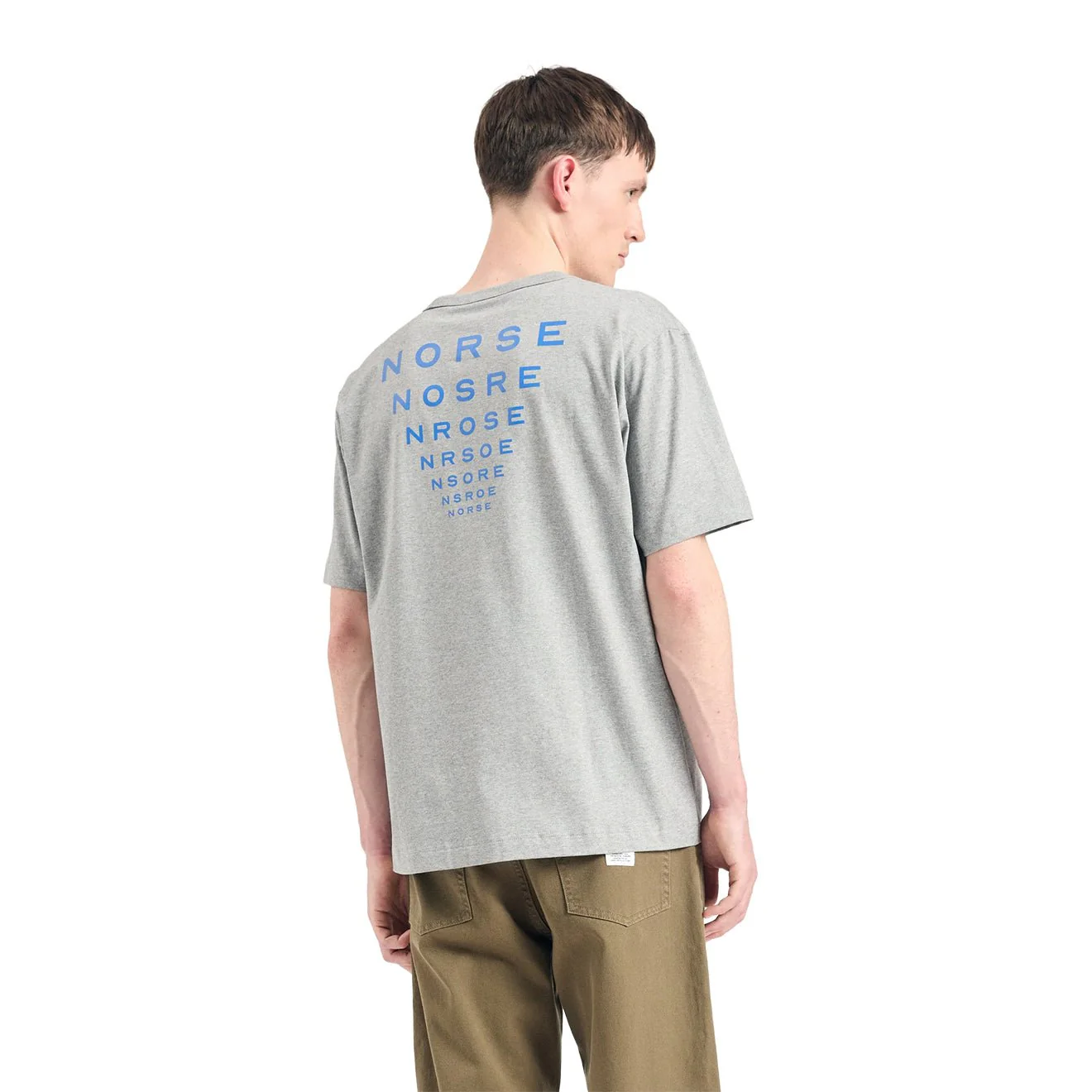 Norse Projects Holger Organic Optic Print T-shirt Grey Melange - Image 6