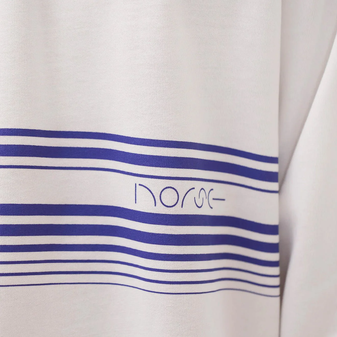 Norse Projects Loften Nautical Stripe Print Heavy LS T-shirt White - Image 3