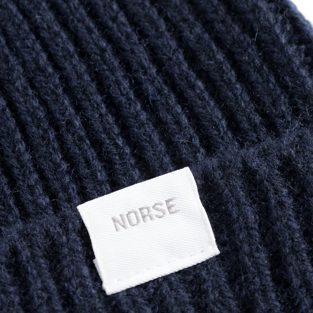 Norse Projects Norse Standard Merino Lambswool Beanie Dark Navy - Image 4