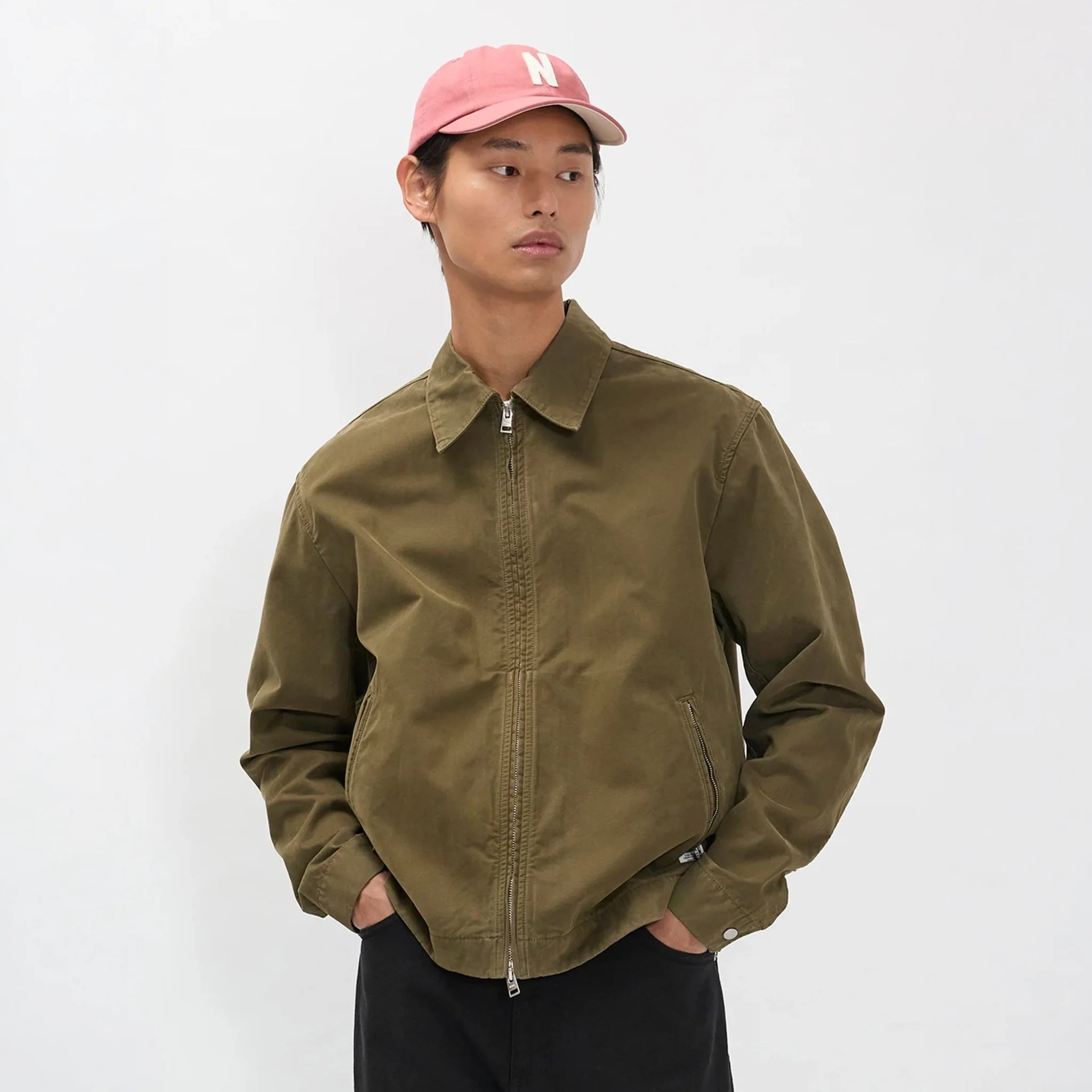 Norse Projects Raabjerg Canvas Jacket Olive Night - Image 3