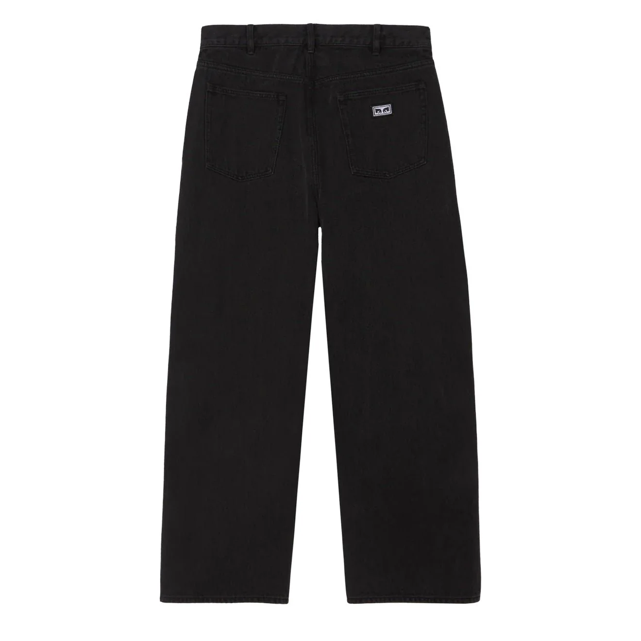 Obey Bigwig Baggy Denim Trousers Washed Black - Image 2