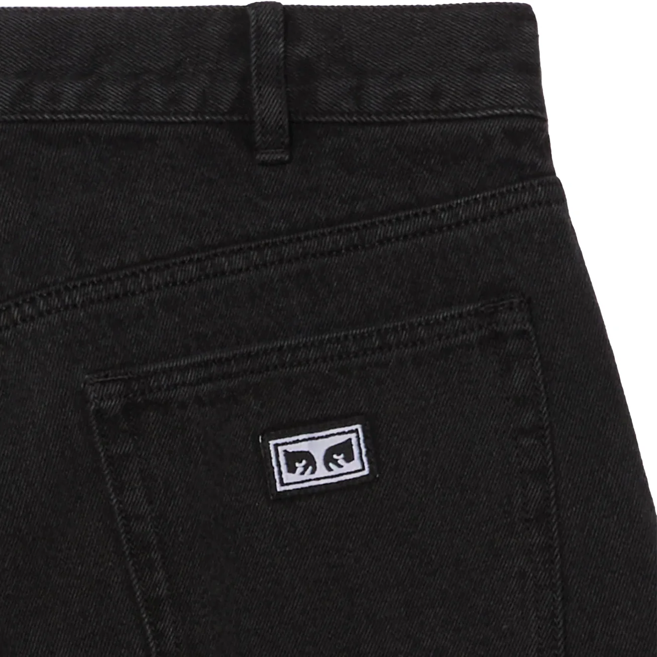 Obey Bigwig Baggy Denim Trousers Washed Black - Image 4