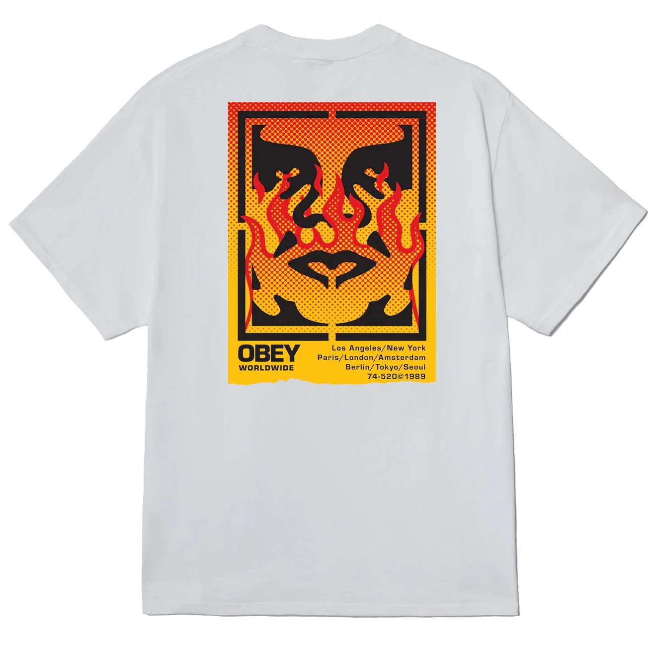 Obey Icon Stencil Flame White - Image 2