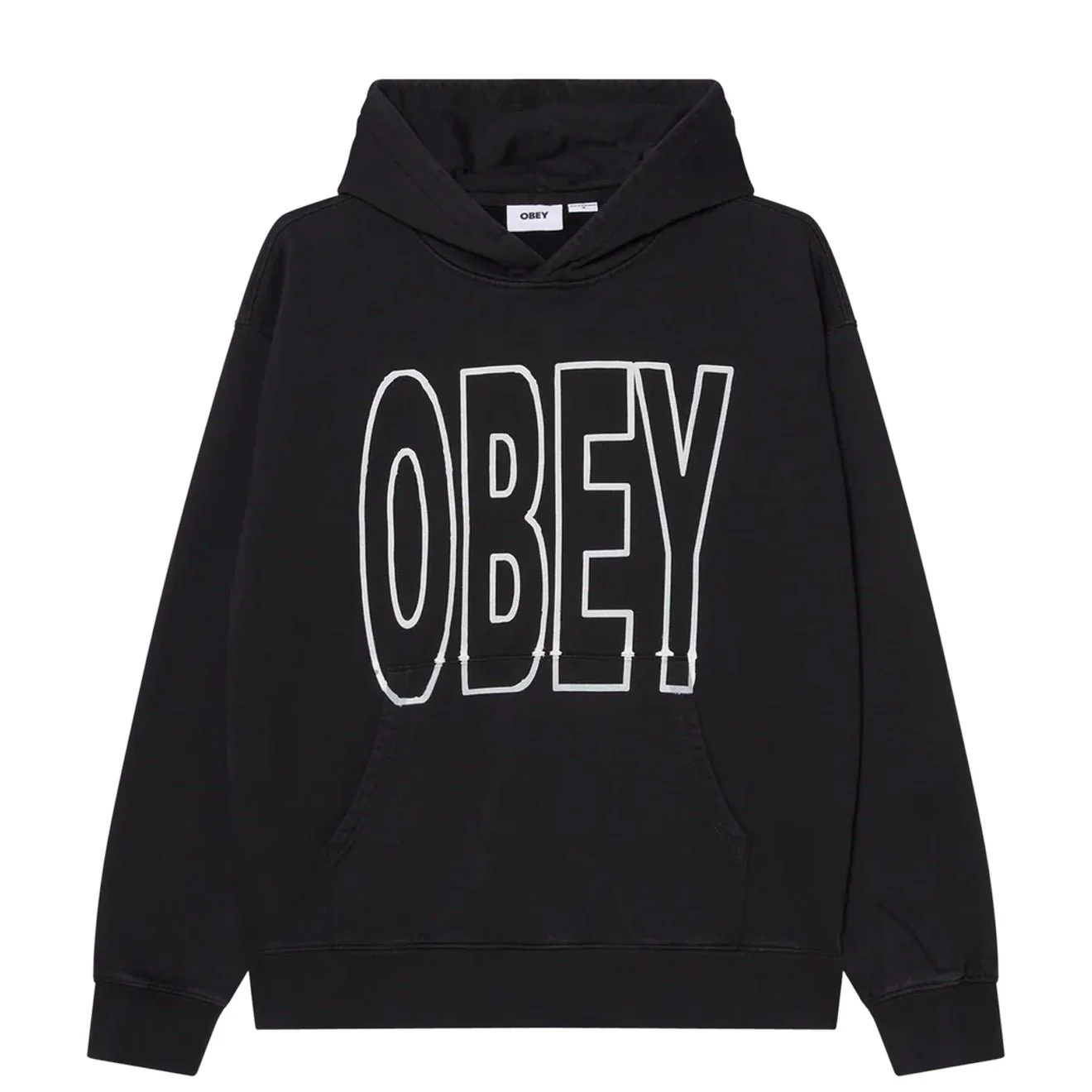 Obey Manor Faded Hood Digital Black Faded Wash