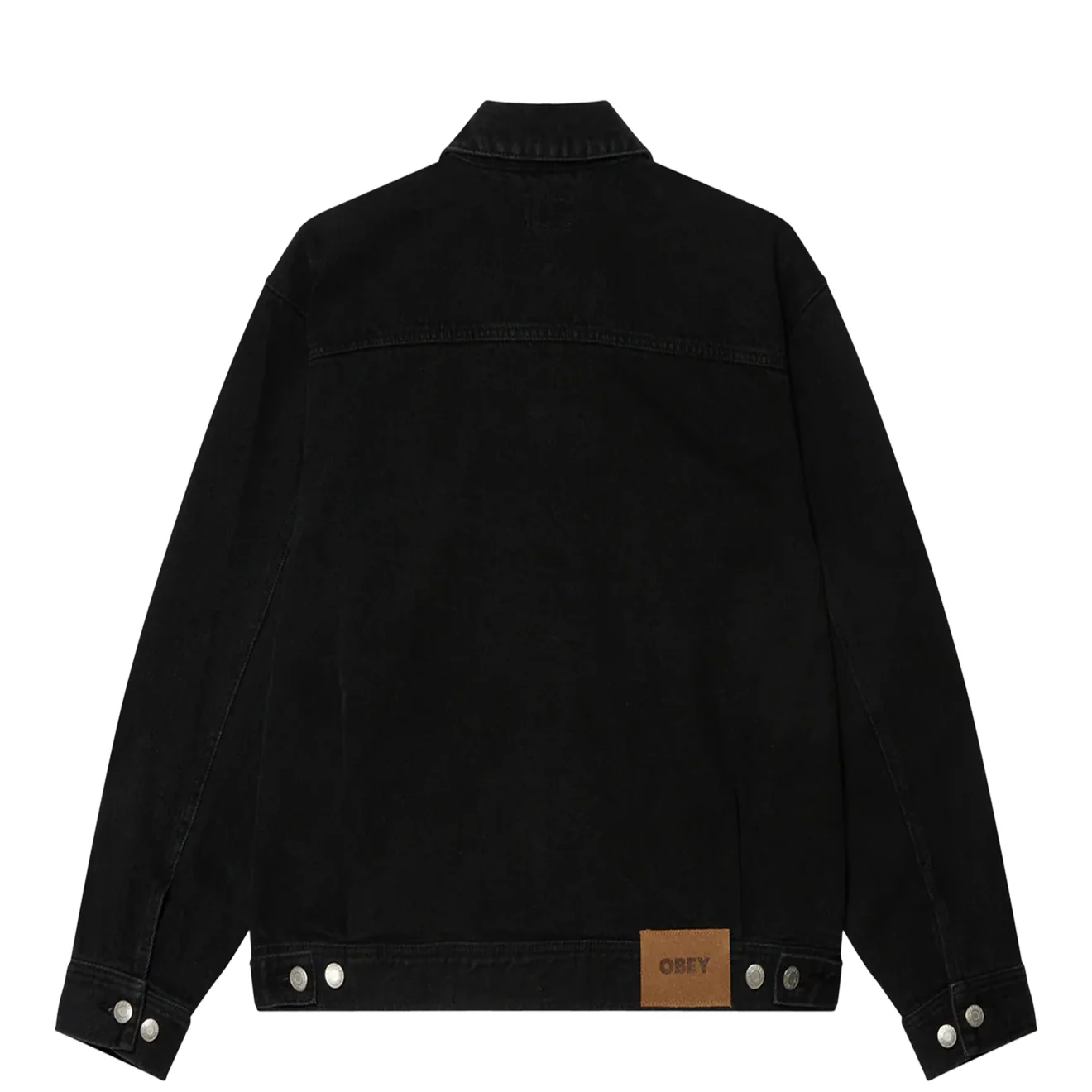Obey Opena Denim Jacket Faded Black - Image 2