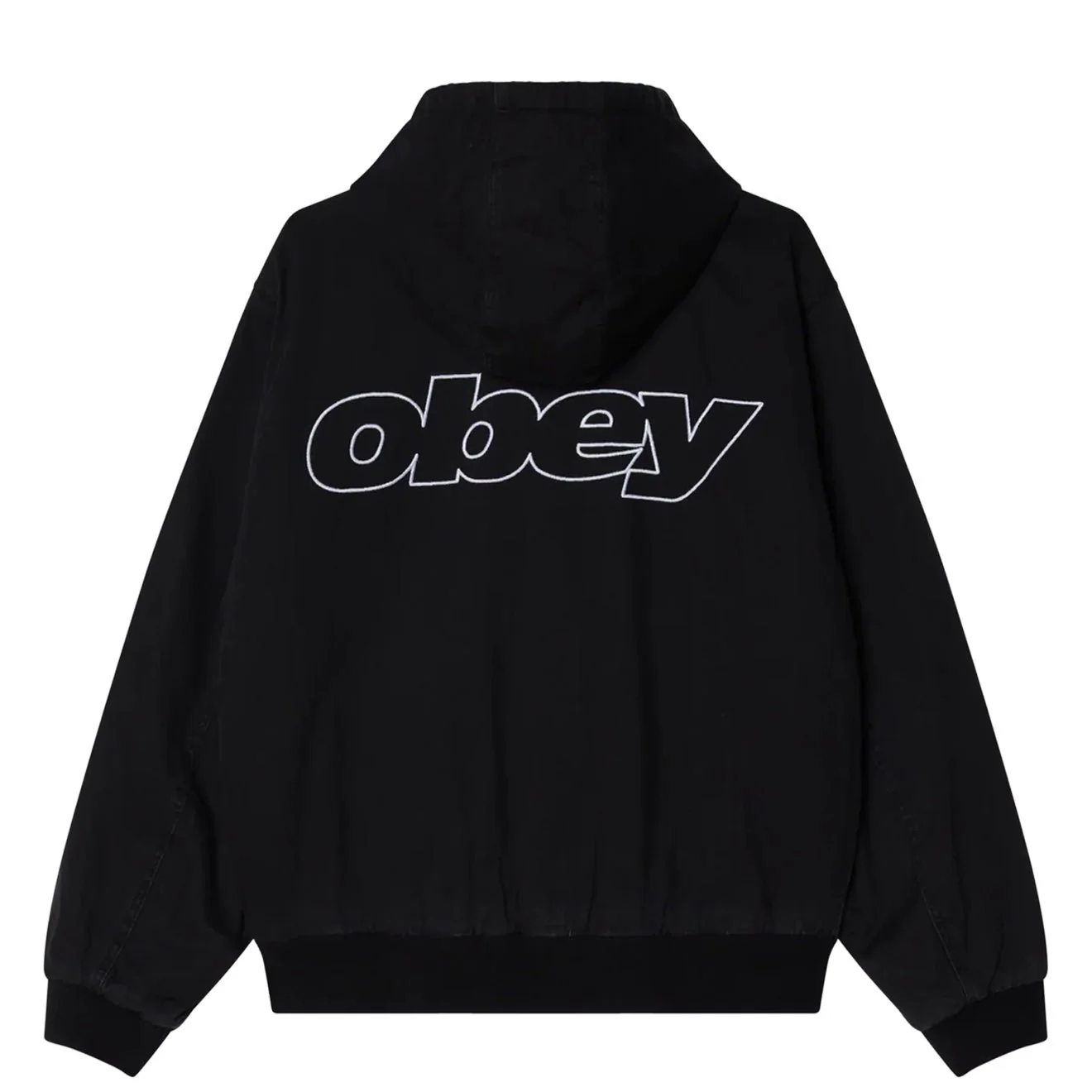 Obey Randy Zip Up Hood Black Faded Wash - Image 2
