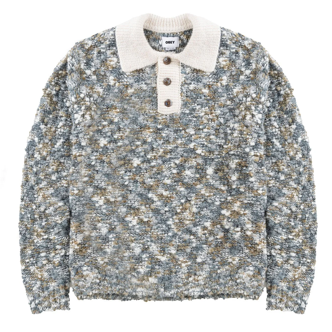 Obey Reuben Sweater Polo Grey Multi
