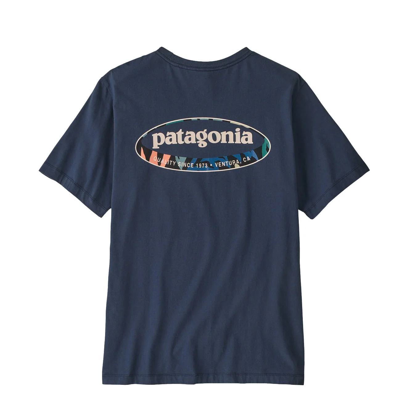 Patagonia '95 Oval Logo T-Shirt New Navy Kaleido - Image 2