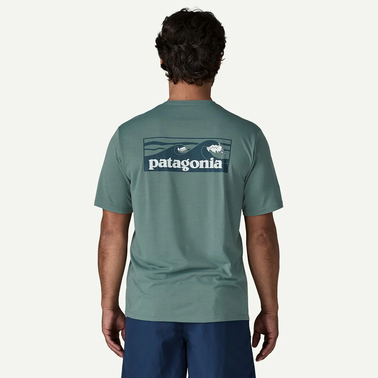 Patagonia Cap Cool Daily Shirt Boardshort Logo Blue Sage Light Blue Sage X-Dye - Image 4