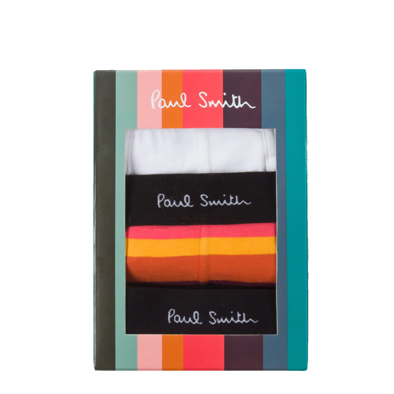 Paul Smith 3 Pack Trunk Black / Green Stripe / White - Image 2