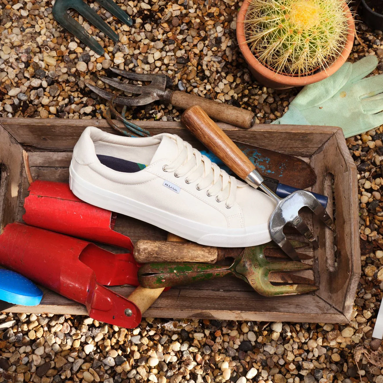 Paul Smith Amos Canvas Trainers Ecru - Image 8