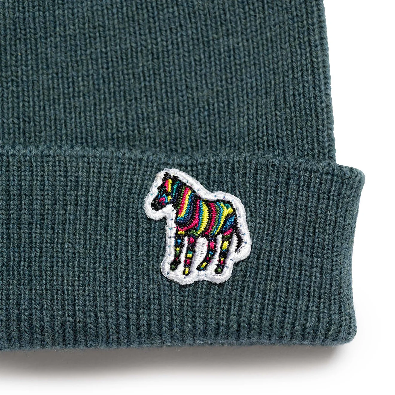 Paul Smith Beanie Zebra Petrol Green - Image 3