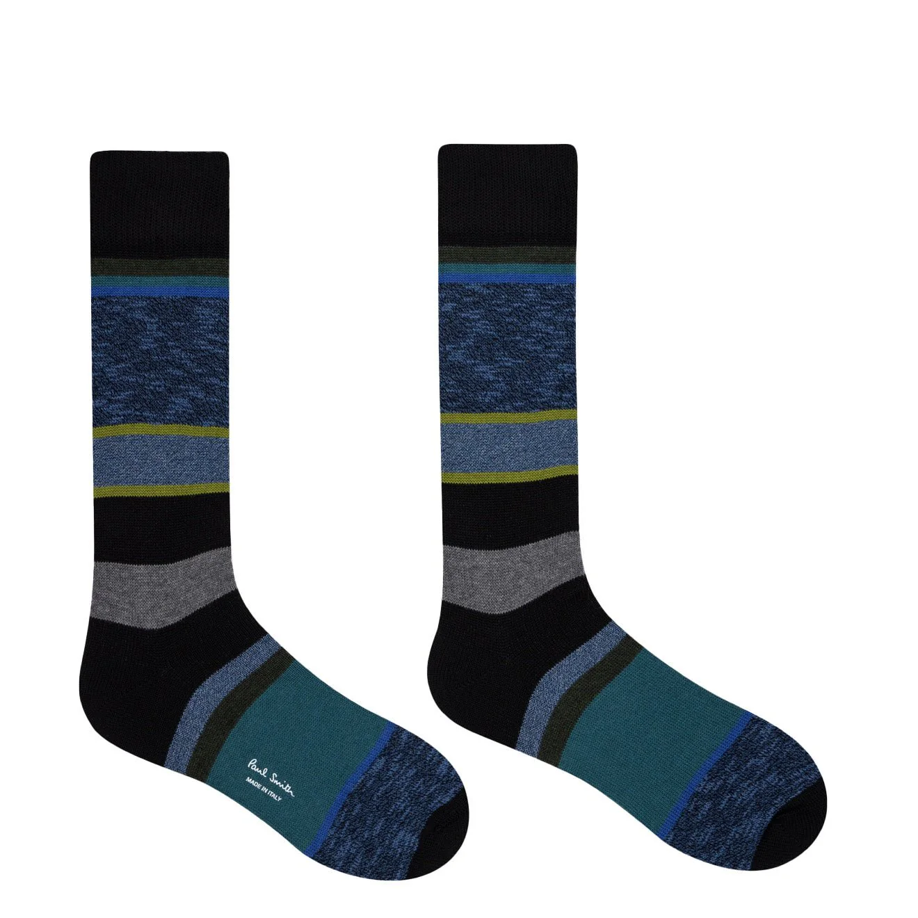 Paul Smith Colin Stripe Socks Black / Blue - Image 2