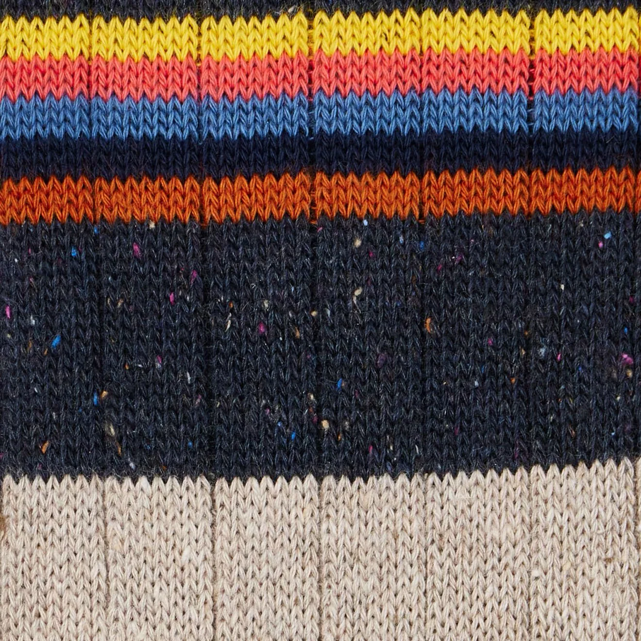 Paul Smith Cotton-Silk Blend Chunky Signature Stripe Socks Dark Blue - Image 2