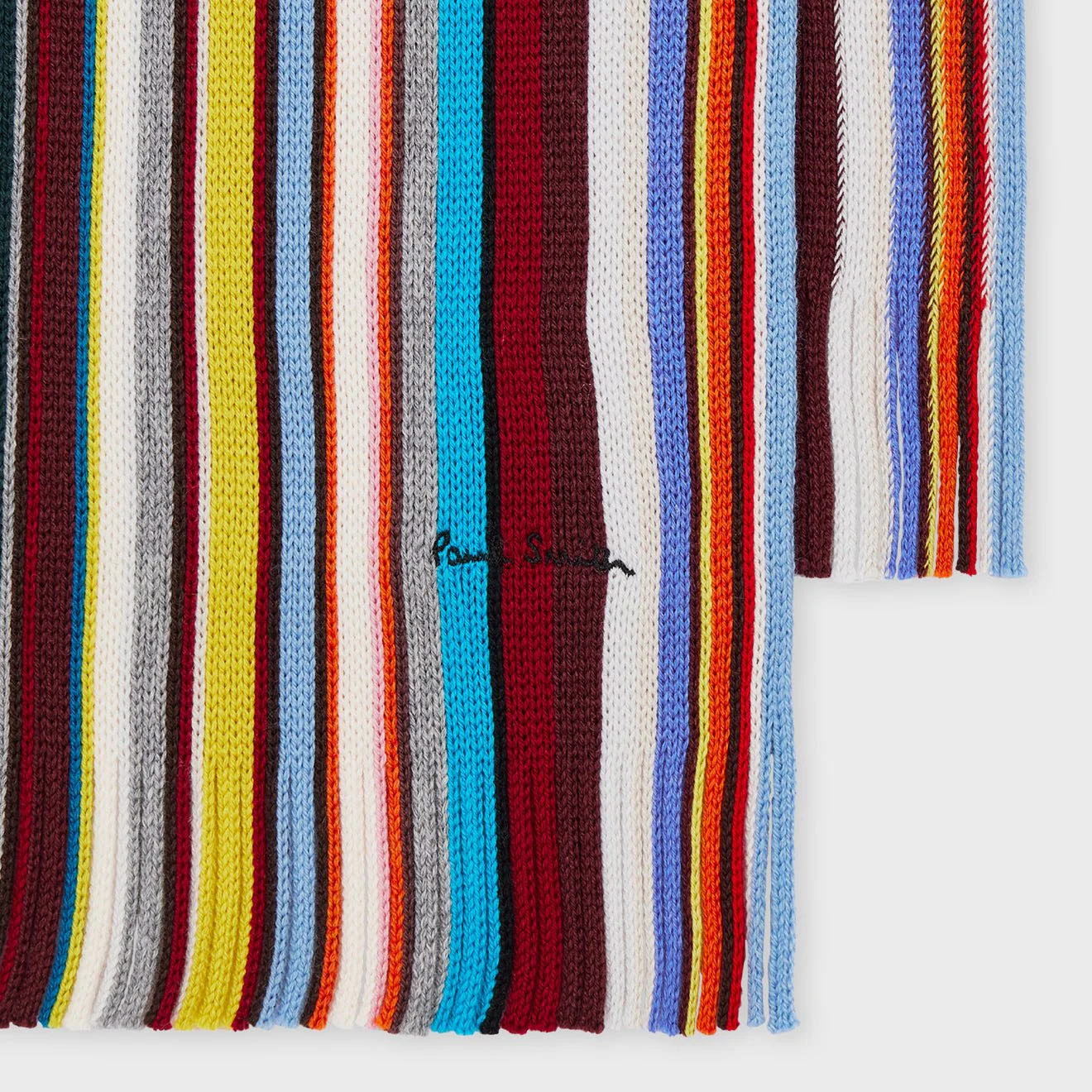 Paul Smith Knitted Merino Wool Scarf Signature Stripe - Image 2