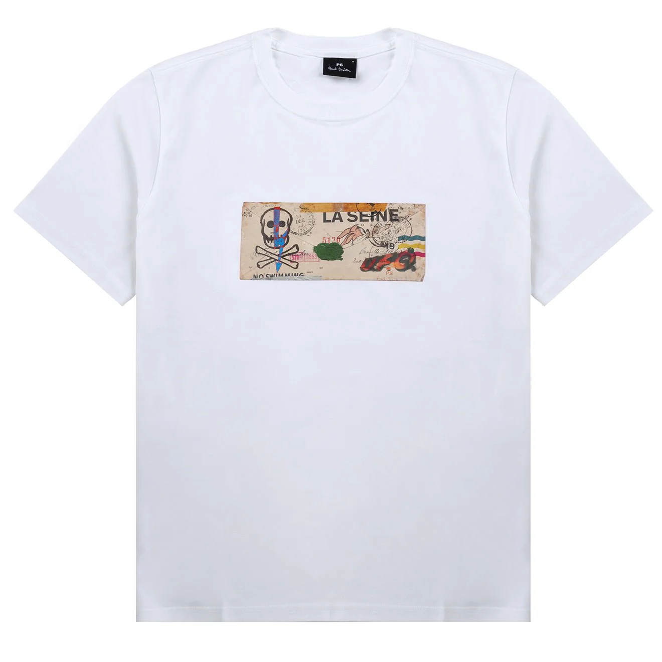 Paul Smith La Seine Card Organic-Cotton T-Shirt White