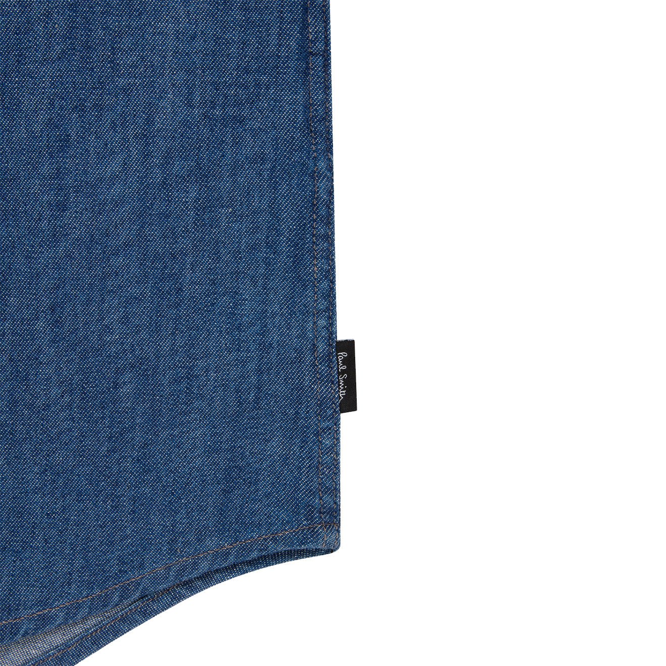 Paul Smith Mens Tailored-Fit Rinse Denim Shirt Rinse Denim - Image 4